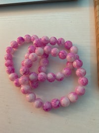 pink and white marble bead bracelets