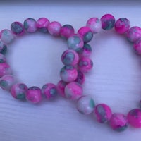 pink and green marble bead bracelets